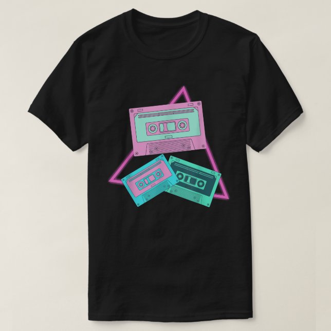 Camiseta Cassette Synthwave Retro 90s Art Vaporwave Music 2 (Frente do Design)