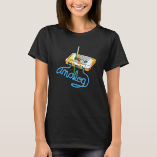 Camiseta Cassette Tape E Caneta Clássica E Música Da Antiga