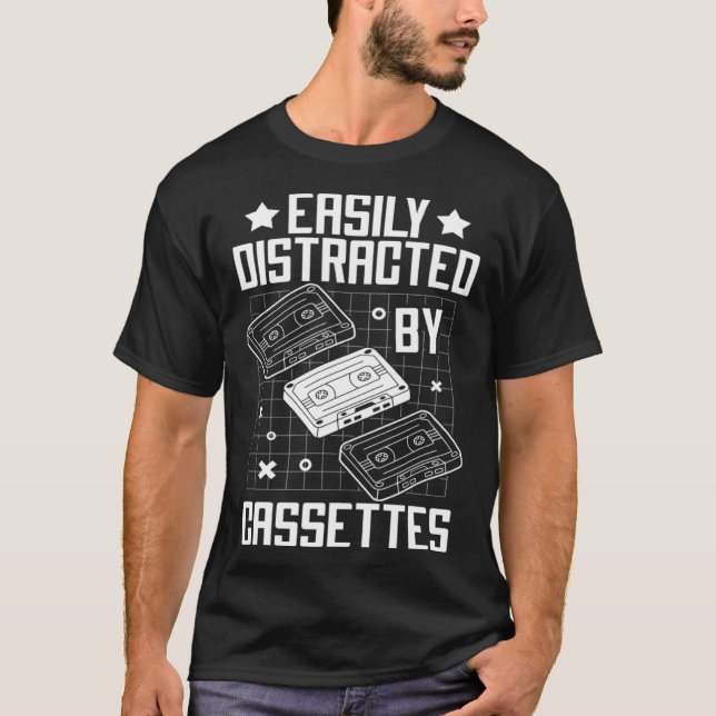 Camiseta Cassette Tape Music Player Recorder Mix Audio Coll (Frente)