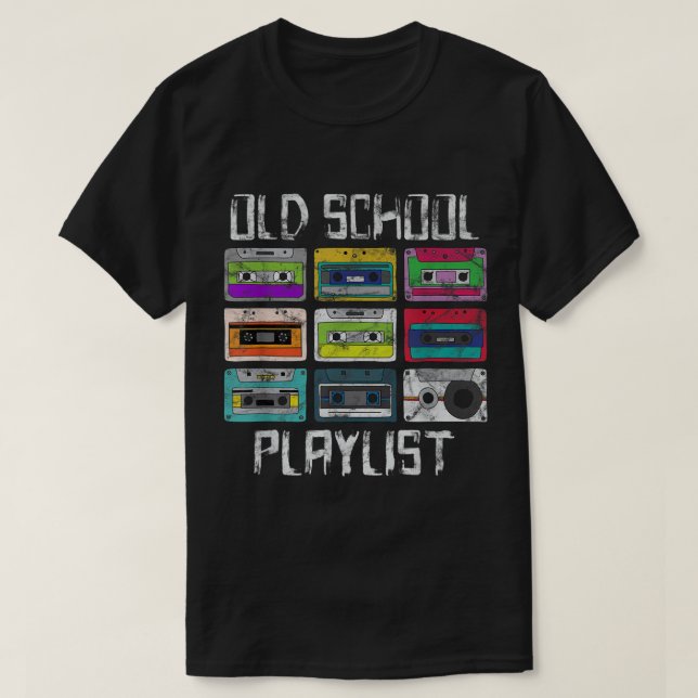 Camiseta Cassette Tape Music Retro 80s Old School Playlist (Frente do Design)
