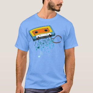 Camiseta Cassette Tape Retro Music Notes 70's Cla