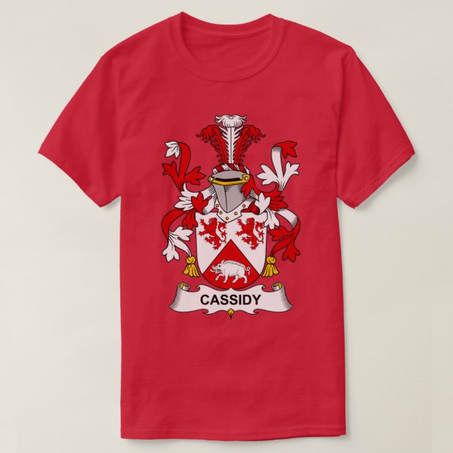 Camiseta Cassidy Coat of Arms Family Crest  (Frente do Design)