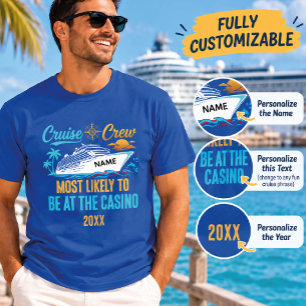 Camiseta Cassino de Cruzeiro Engraçado Nome Personalizado M