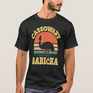 Camiseta Cassowary Babicka Festa Cassowary Fofa Checa Avó