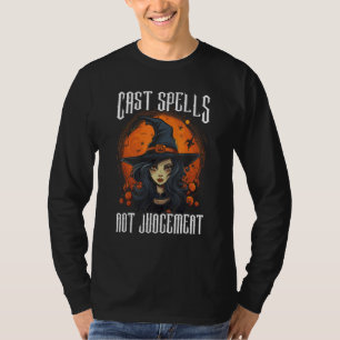 Camiseta Cast Spells Não Julga Figurino De Bruxa De Hallowe