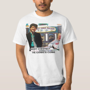 Camiseta castanha do amigo, o cómico cómico