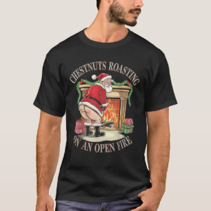 Camiseta Castanhas Em Torno De Papais noeis De Fogo Aberto