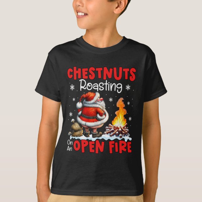 Camiseta Castanhas Em Torno De Papais noeis De Lata Engraça (Frente)