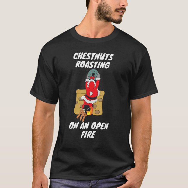 Camiseta Castanhas Engraçadas A Passar No Natal Do Fogo (Frente)