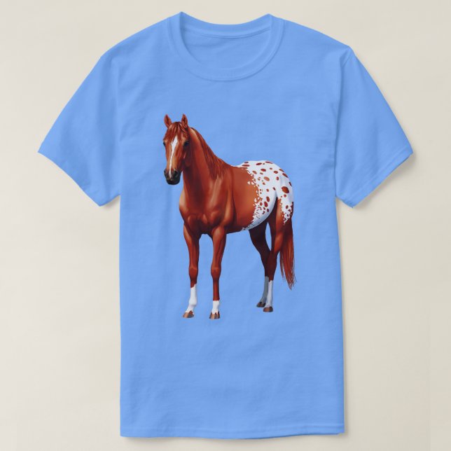 Camiseta Castanheira Sorrel Quarter Horse Appaloosa Stallio (Frente do Design)