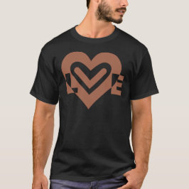 Camiseta Castanho de Chocolate Gráfico de Amor