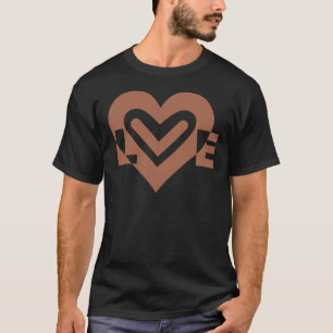 Camiseta Castanho de Chocolate Gráfico de Amor