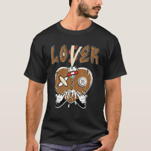 Camiseta Castanho Perdedor Lover Derramado Coração Correspo