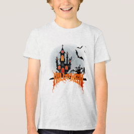 Camiseta Castelo Assombrado Espantalho Halloween Morcegos T