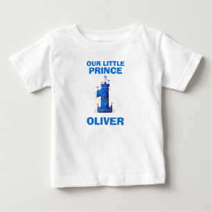 Camiseta Castelo Azul Real Primeiro Aniversário