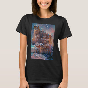 Camiseta Castelo Clássico, Castelo Medieval de inverno, Chr