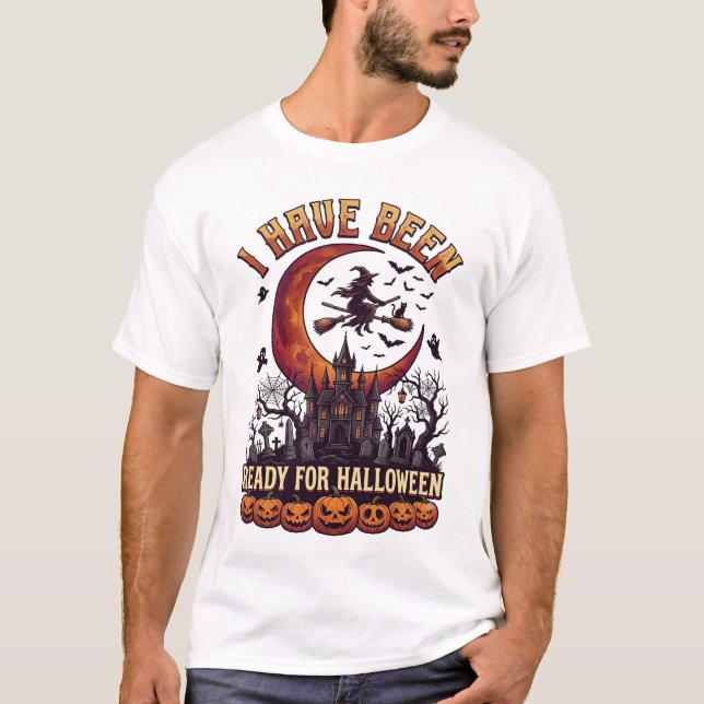Camiseta Castelo Da Bruxa De Halloween Tem Estado Pronto Lu (Frente)