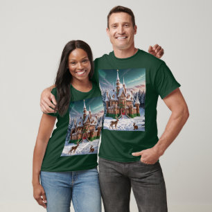 Camiseta Castelo de Gingerbird da Floresta de Natal