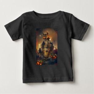 Camiseta Castelo de Halloween, Arte Japonesa, Pintura em Ca