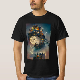 Camiseta Castelo de Halloween, Feliz Halloween, Arte Japone