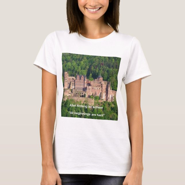Camiseta Castelo De Heidelberg Em Alemão E Alemão (Frente)