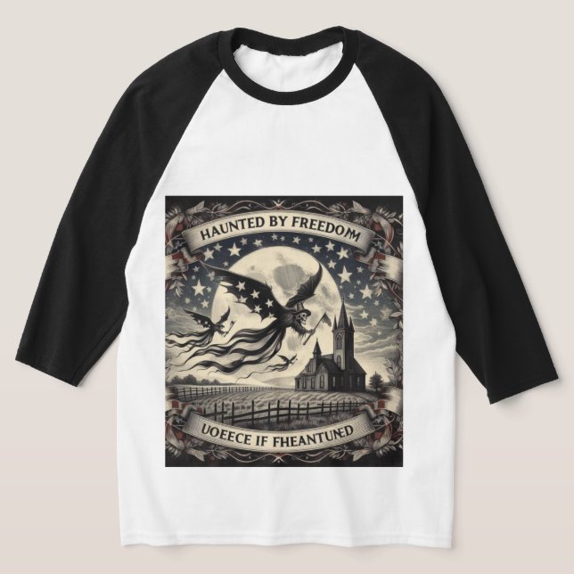 Camiseta Castelo de Liberdade Assombrada: Esqueleto Voador  (Postura )