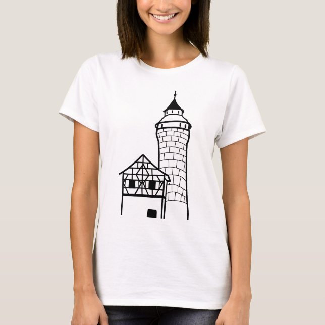 Camiseta Castelo de Nuremberg, Alemanha" | Arte minimalista (Frente)