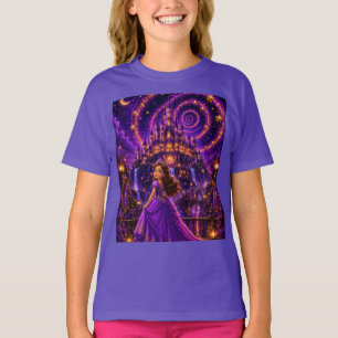Camiseta Castelo de Princesa Fantasia Roxa Cosmo Mágico