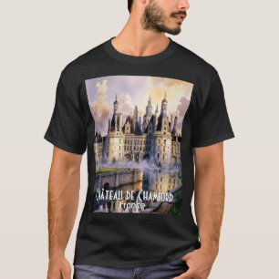 Camiseta Castelo em aquarela retrô de viagem personalizado 