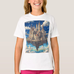 Camiseta Castelo Fantasia Flutuante nas Nuvens   Celestial 