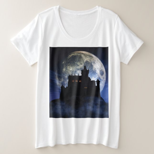 Camiseta Castelo fantasma durante a noite (Frente do Design)