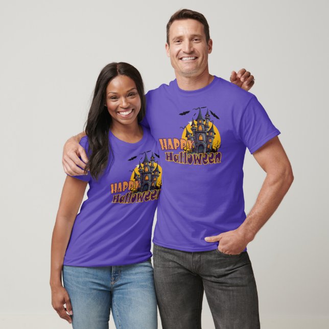 Camiseta Castelo Feliz Halloween Haunted (Unissex)
