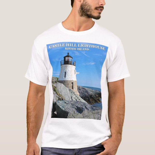 Camiseta Castelo Hill Lighthouse, Rhode Island (Frente)
