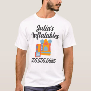Camiseta Castelo Inflável Casa de Saltos Aluguer de Festa