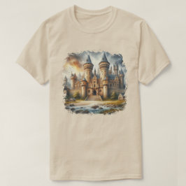 Camiseta Castelo Medieval no Sunset com Céu Atmosférico