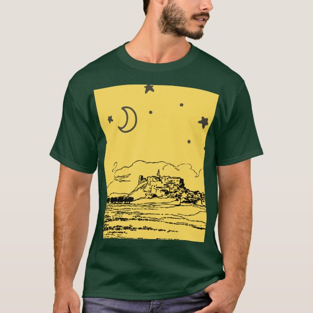 CAMISETA CASTELO NOTURNO LUA CRESCENTE (Frente)