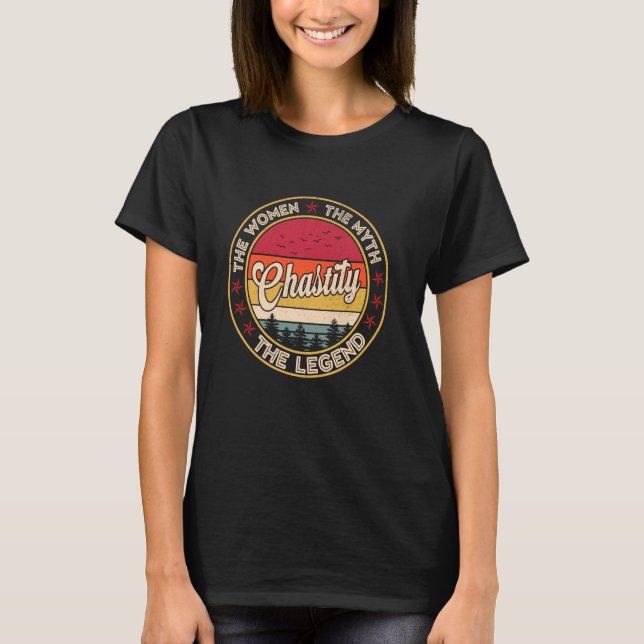 Camiseta Castidade As Mulheres O Mito A Lenda (Frente)