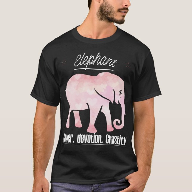 Camiseta Castidade de Devoção de Energia Elefante (Frente)