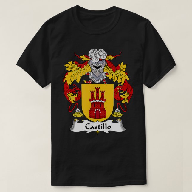 Camiseta Castillo Casaco da Guarda Familiar de Armas (Frente do Design)