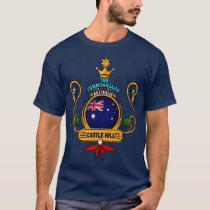 Camiseta Castle Hill subúrbio do Orgulho Ouro Sinalizador a