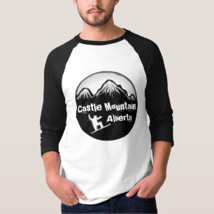 Camiseta Castle Mountain Alberta cara teia preta de neve