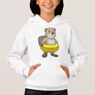 Camiseta Castor a nadar com anel de Natação