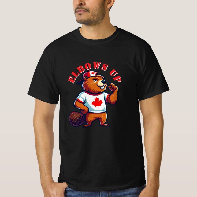 Camiseta Castor Canadense Cotovelos Para Cima (Frente)