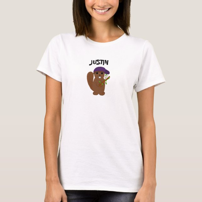 Camiseta Castor Cartoon Justin (Frente)