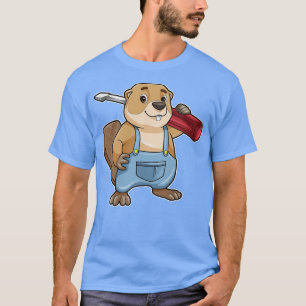 Camiseta Castor como artesão com chave de fenda