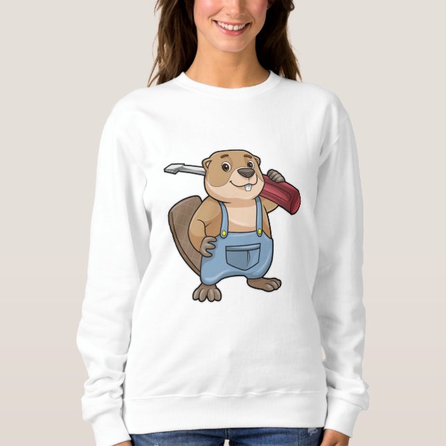 Camiseta Castor como artesão com chave de fenda (Frente)