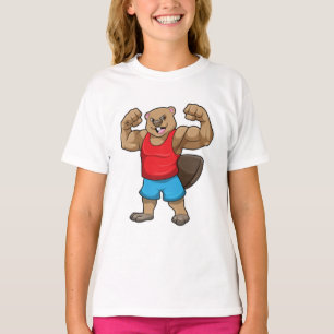 Camiseta Castor como Criador de Portos com braços grandes