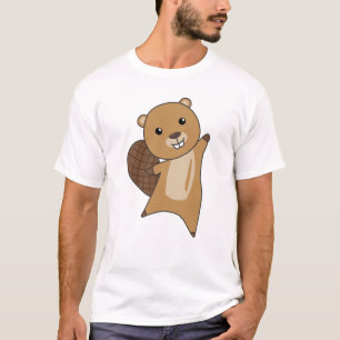 Camiseta Castor Corta Roedores Para Crianças Cujo Beaver É