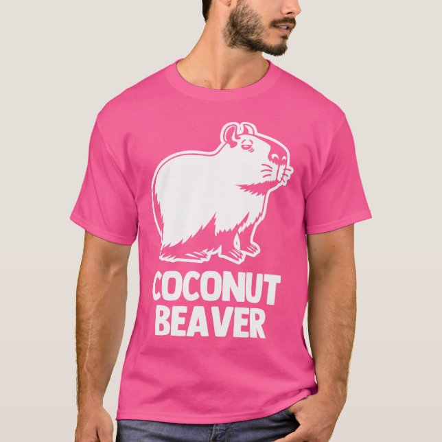 Camiseta Castor de Coco (Capybara) Engraçado Dizendo Sarcás (Frente)