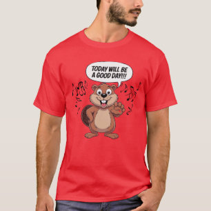 Camiseta Castor Desenho Animado Hoje Será Um Bom Dia